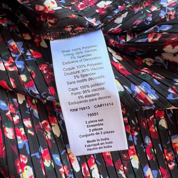 A Pea In The Pod Dress Womens One Size Black Floral Pleated Maternity Midi New - Picture 15 of 15